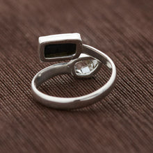 Load image into Gallery viewer, Black Tourmaline with Herkimer Diamond Sterling Silver