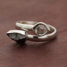 Load image into Gallery viewer, Shungite with Herkimer Diamond Sterling Silver