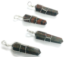 Load image into Gallery viewer, Wire Wrapped Pendant Points on Black Cord - Assorted