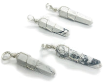 Load image into Gallery viewer, Wire Wrapped Pendant Points on Black Cord - Assorted