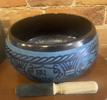 Load image into Gallery viewer, SINGING BOWL-CARVED/MEDICINE BUDDHA-8″DI.