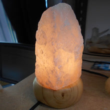 Load image into Gallery viewer, Rose Quartz and Clear Quartz Rough Electric Lamps