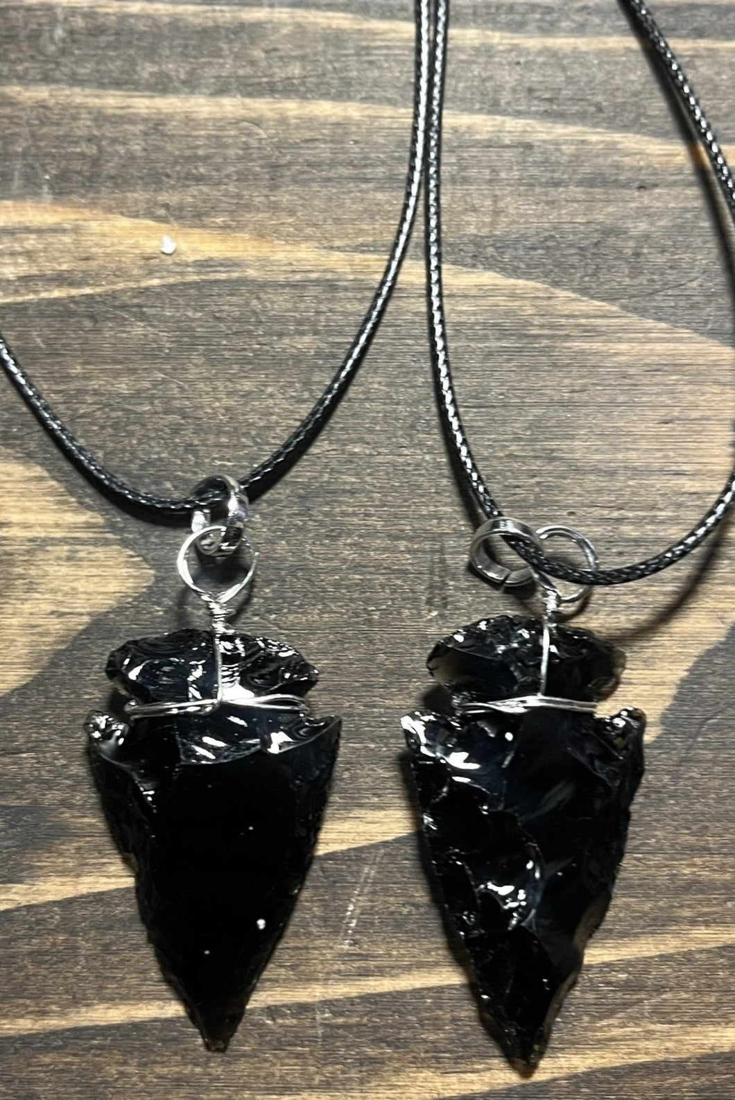 Black Obsidian Arrowhead Adjustable Necklace