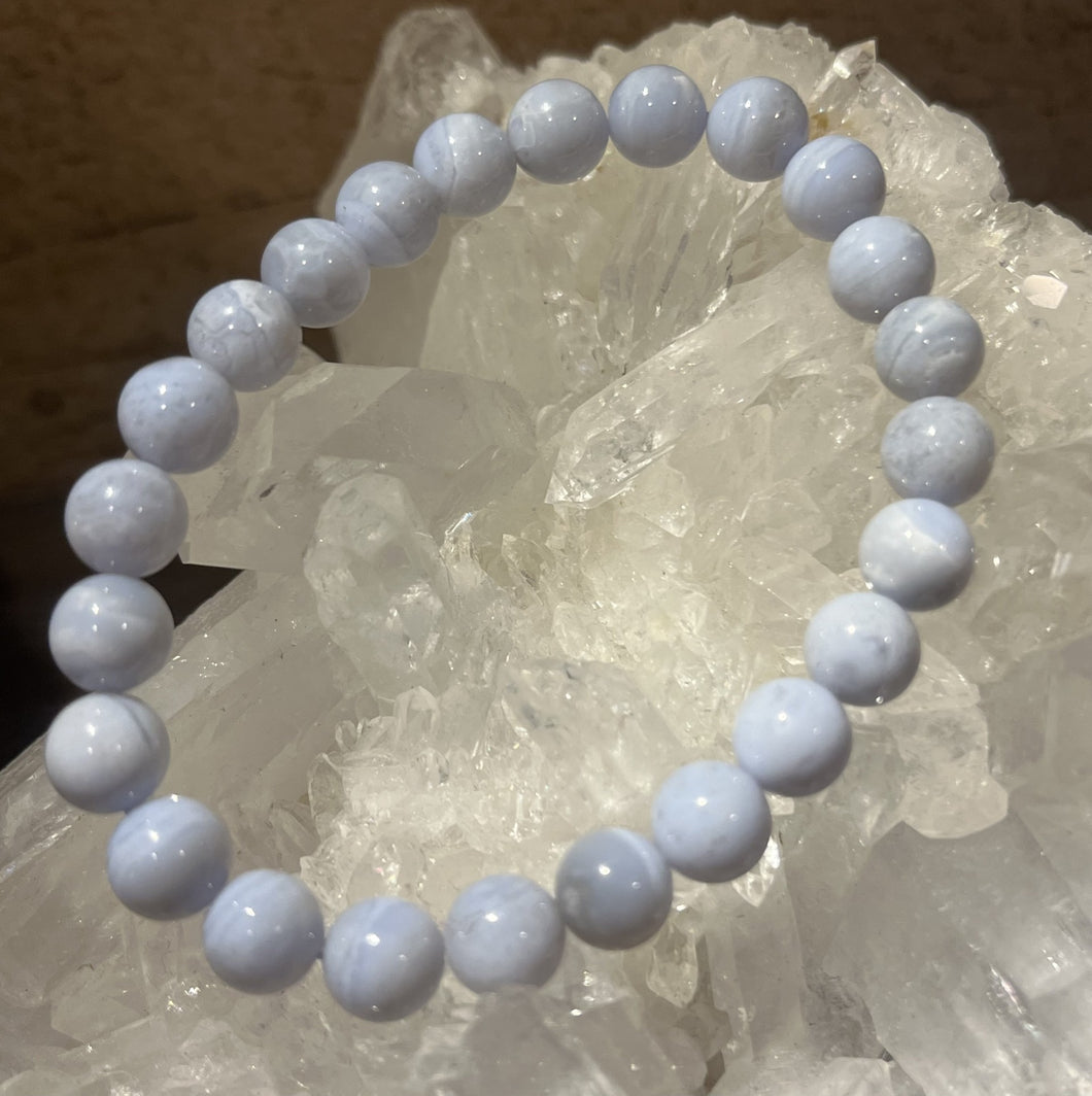 Blue Lace Agate Bracelet - 8mm