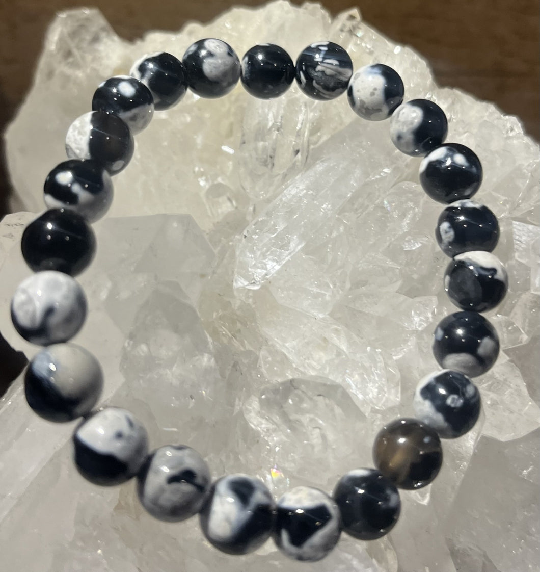Orca Agate Bracelet - 8mm