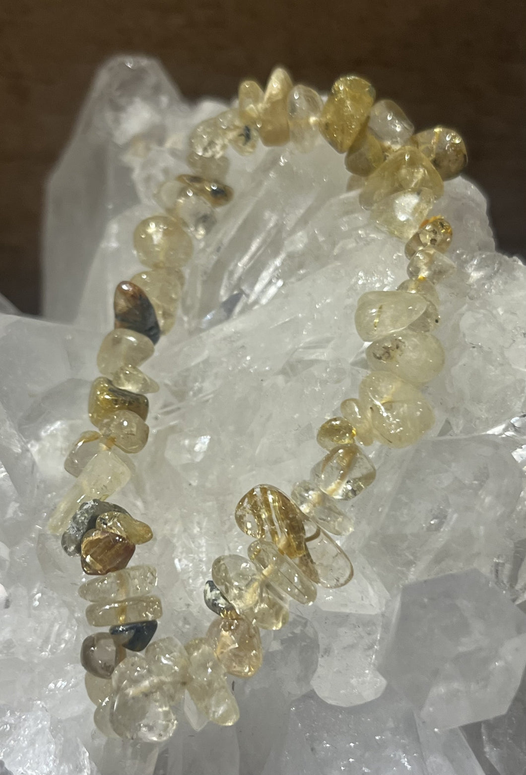 Rutilated Quartz Chip Bracelet