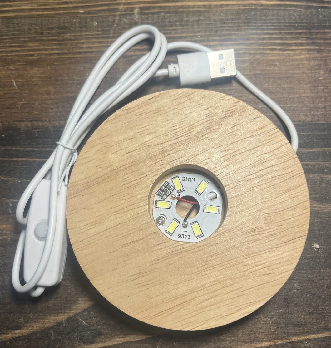 LED WOOD BASE DISPLAY STAND - WHITE