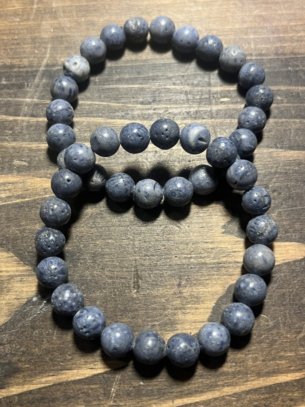 Blue Coral Bracelet - 8mm Beads