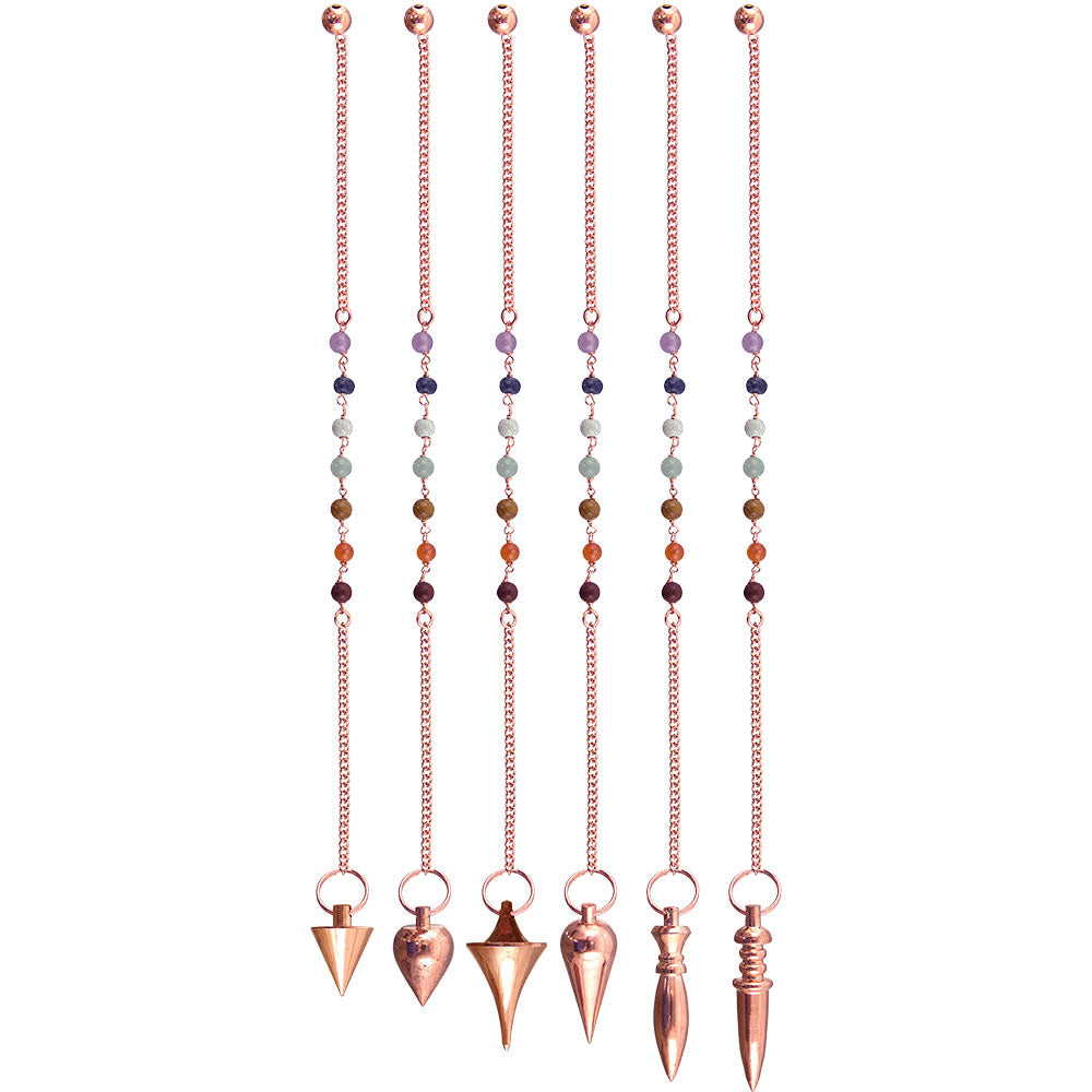 COPPER PENDULUM WITH CHAKRA - Assorted