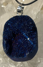 Load image into Gallery viewer, Agate Druze Pendant on Black Cord - Assorted
