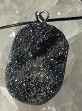 Load image into Gallery viewer, Agate Druze Pendant on Black Cord - Assorted
