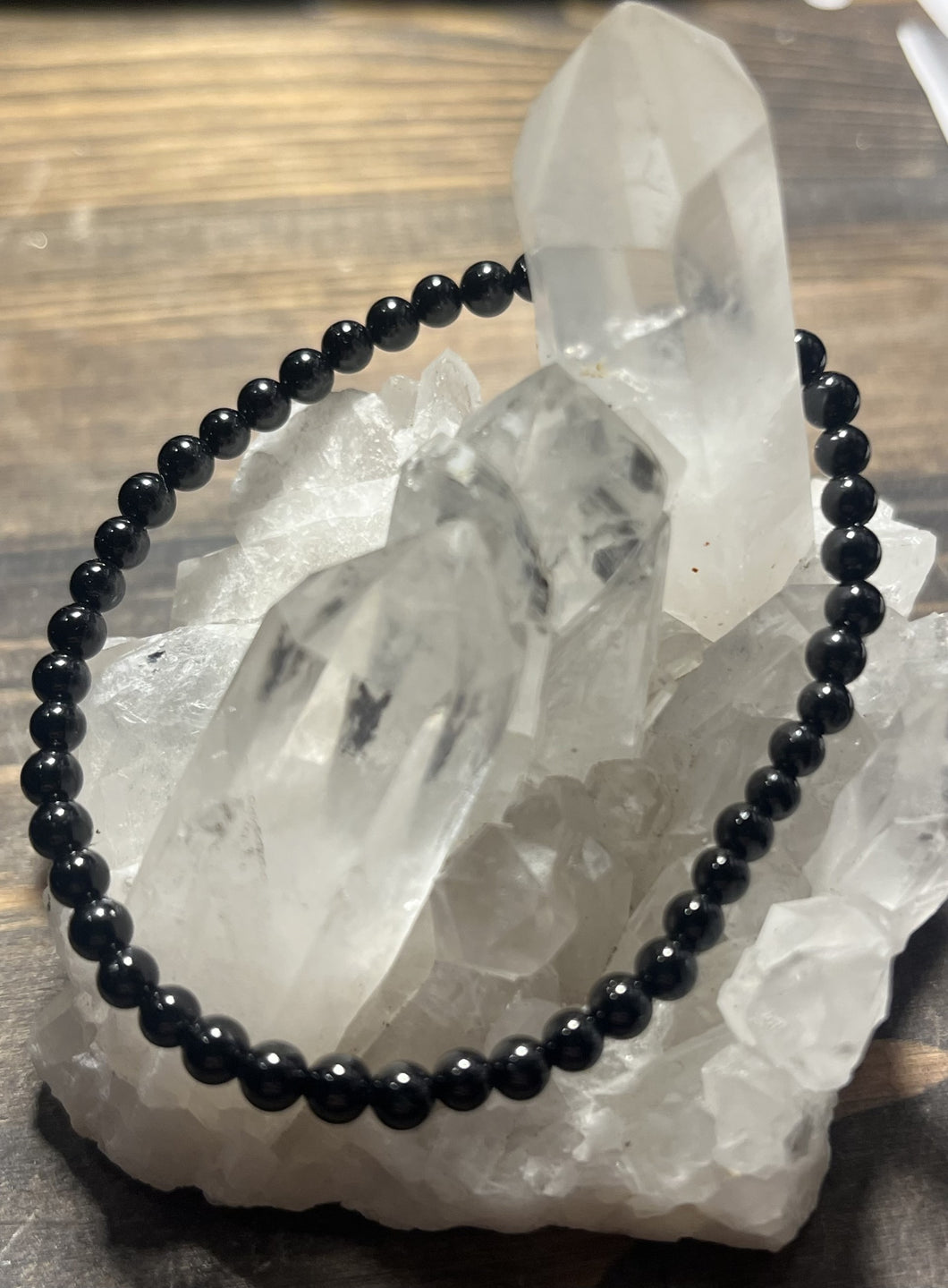 Black Tourmaline Bracelet - 4mm Beads