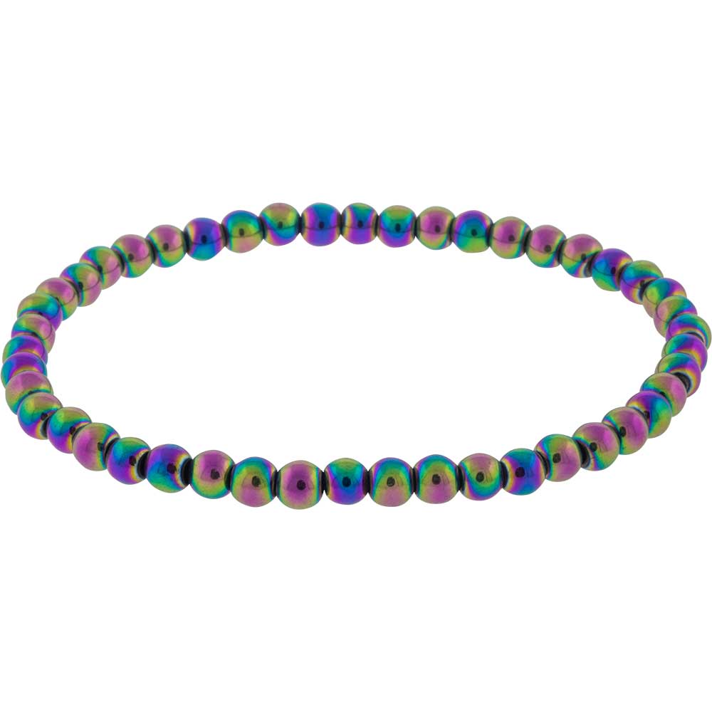 RAINBOW HEMATITE BRACELET - 4MM BEADS