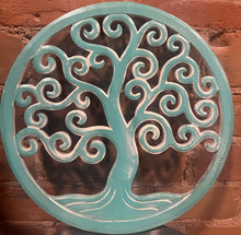Load image into Gallery viewer, Wooden Plaque Flower of Life &amp; Tree of Life
