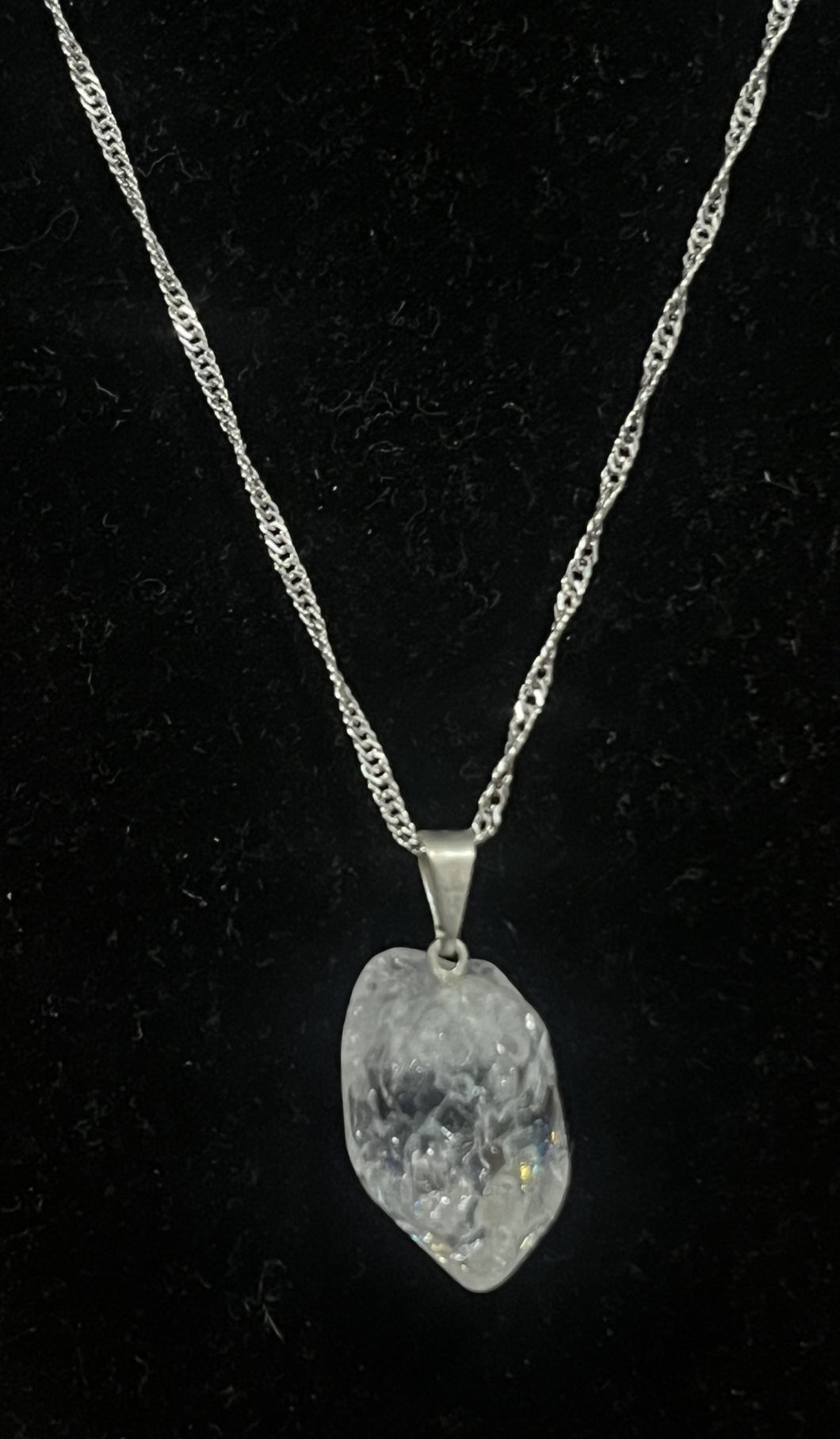 Quartz with Hematite Pendant necklace
