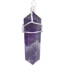 Load image into Gallery viewer, Wire Wrapped Pendant Points on Black Cord - Assorted
