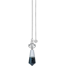 Load image into Gallery viewer, PENDULUM GEMSTONE W/LOTUS-CLEAR QUARTZ&amp;ROSE QUARTZ
