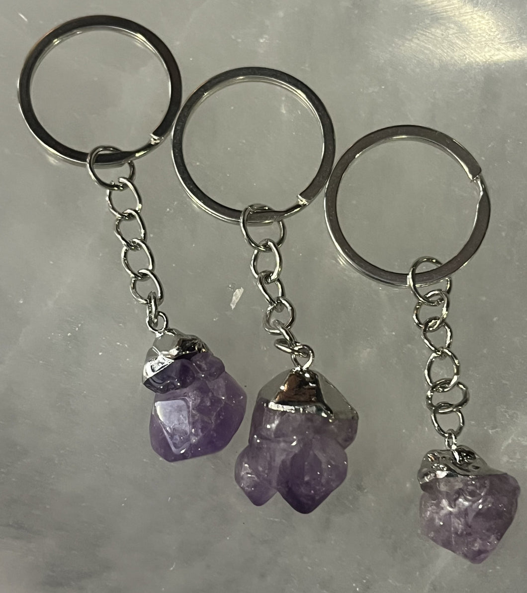 Amethyst Rough Polished Key Chain