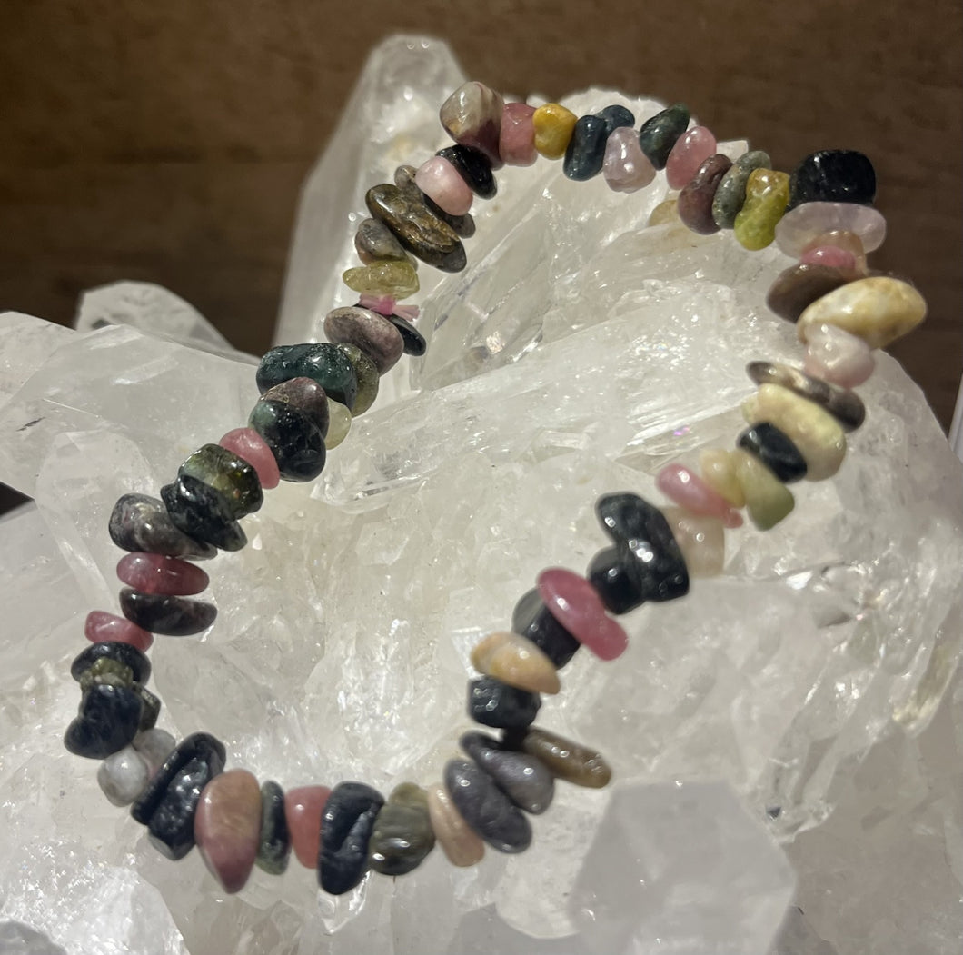 Bicolor Tourmaline Chip Bracelet