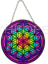 Load image into Gallery viewer, GLASS SUNCATCHER – FLOWER OF LIFE
