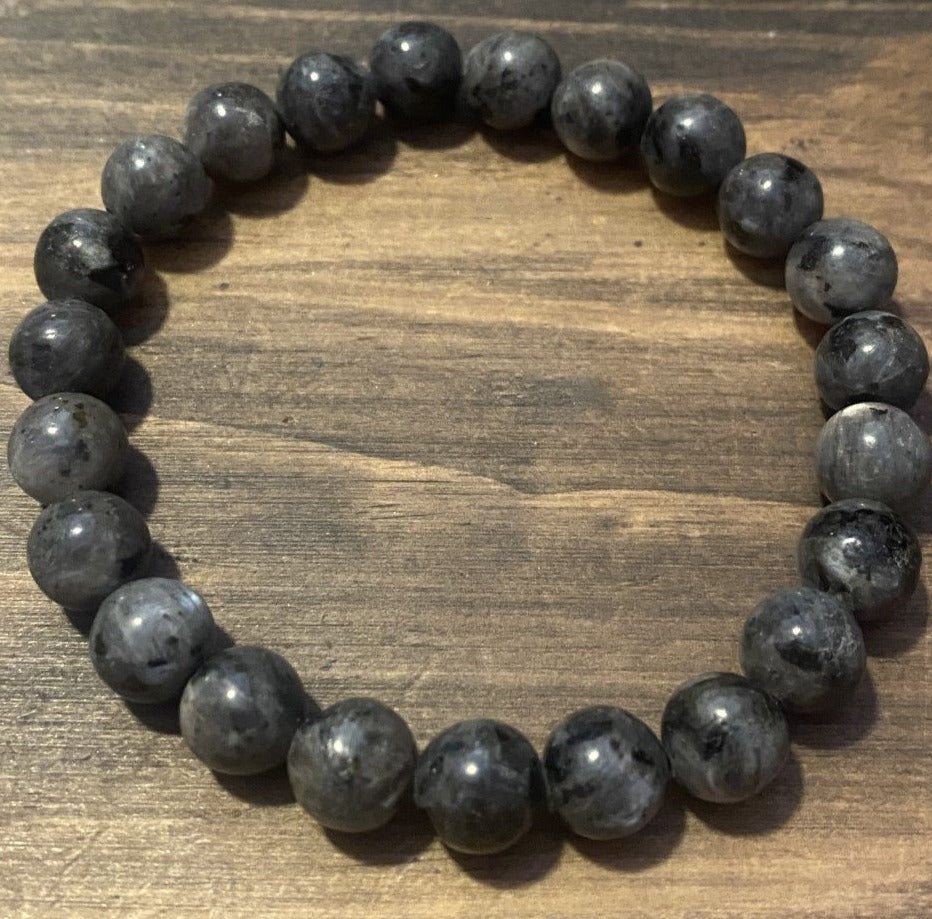 Black Labradorite Bracelet 8mm Beads