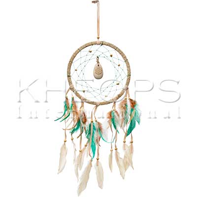 DREAMCATCHER-NATURAL RIVER STONE-FLOWER OF LIFE 25″LX8″DI