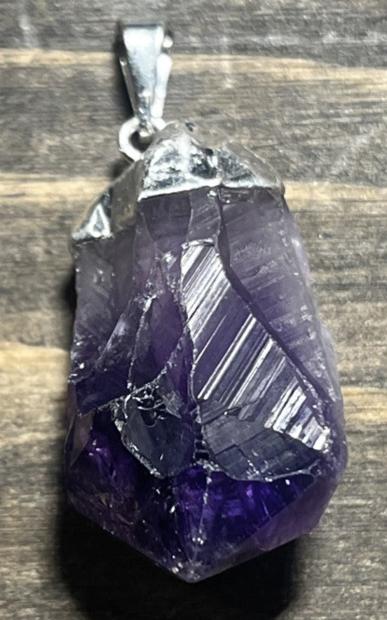 Amethyst Rough Point with Cap Pendant - 1