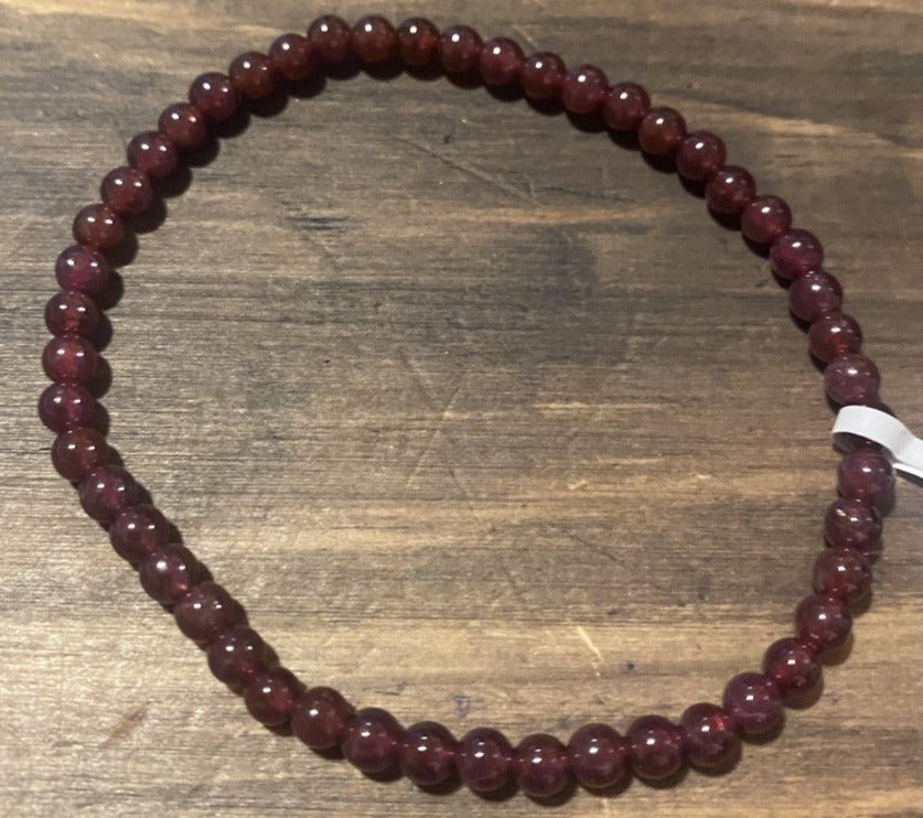 Garnet Bracelet - 3-4mm Beads