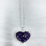 Amethyst Cluster Heart Necklace