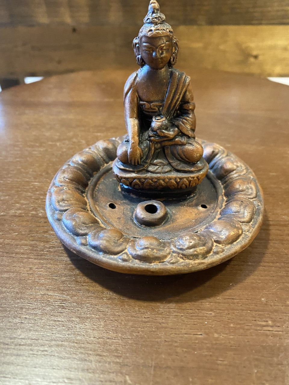Ceramic Incense Holder/Medicine Buddha - Brown