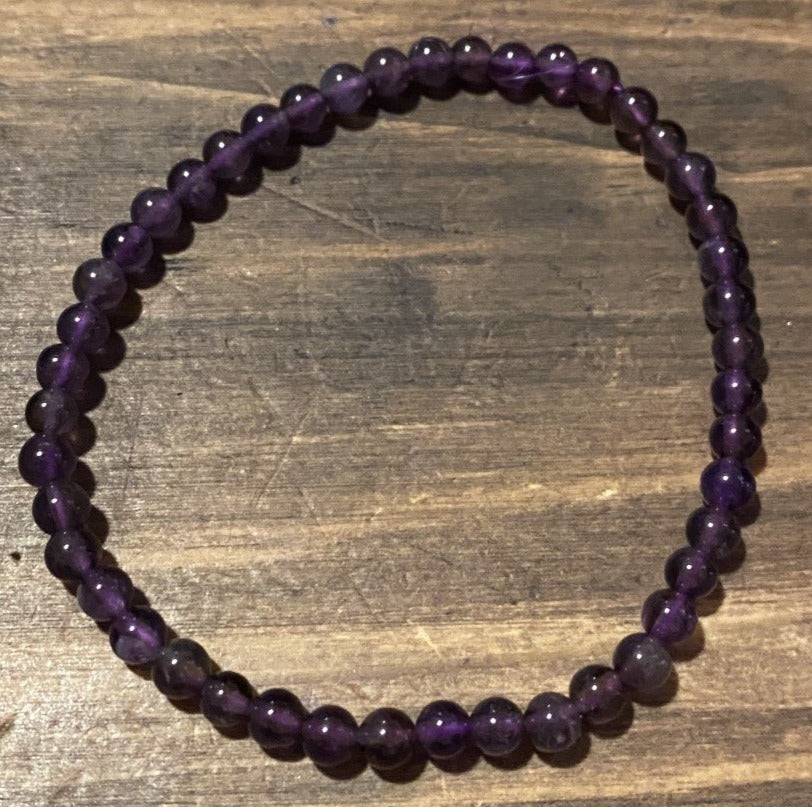 Amethyst Bracelet - 4mm Beads