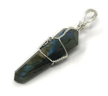 Load image into Gallery viewer, Wire Wrapped Pendant Points on Black Cord - Assorted

