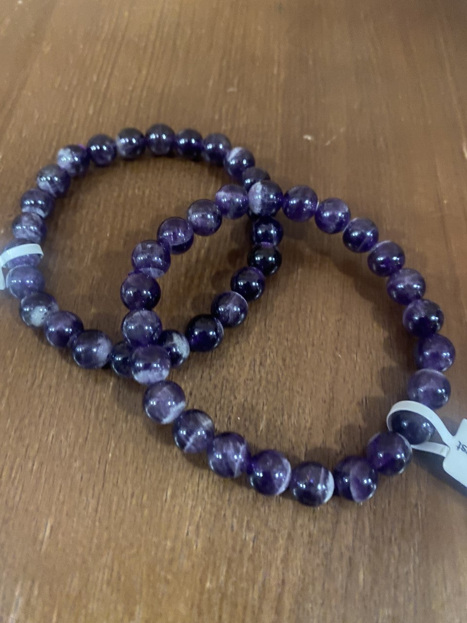 Chevron Amethyst Bracelet - 8mm Beads