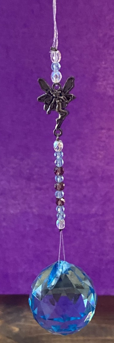 HANGING CRYSTAL BALL(30MM)+BEADS & FAIRY TURQUOISE