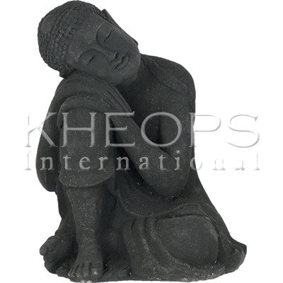 VOLCANIC STONE STATUE-IN THOUGHT BUDDHA - 12